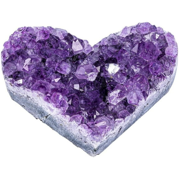 Topboutique Amethyst Crystal Cluster Heart Stones Healing Crystals Gemstones Amethyst Stone Mineral Geodes Energy Gifts Household Decoration Stone Collection Stone Desktop Decor