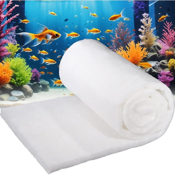 Topboutique Aquarium Filter Media,Fish Tank Filters Pad,Reusable Aquarium Filter Cotton Filtration Accessories Fish Tank Sponge Pad Cuttable Water Filtrable Pads for Ponds, White, 12'' x 78 inch