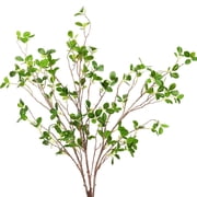 Topboutique Artificial Branches Plants 3 Pcs Faux Greenery Stems Fake Eucalyptus Branches Ficus Tree Twig Stems Fake Tree Branches for Home, Office, Banquet Decor,Green-40 inch