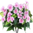 thumbnail image 1 of Topboutique Artificial Silk Flowers Silk Flowers Bouquet Realistic Impatiens Bouquet Fake Plants Flowers Faux Impatiens Bushes for Wedding Garden Porch Patio Balcony Decoration,4 Pcs-Pink, 1 of 6