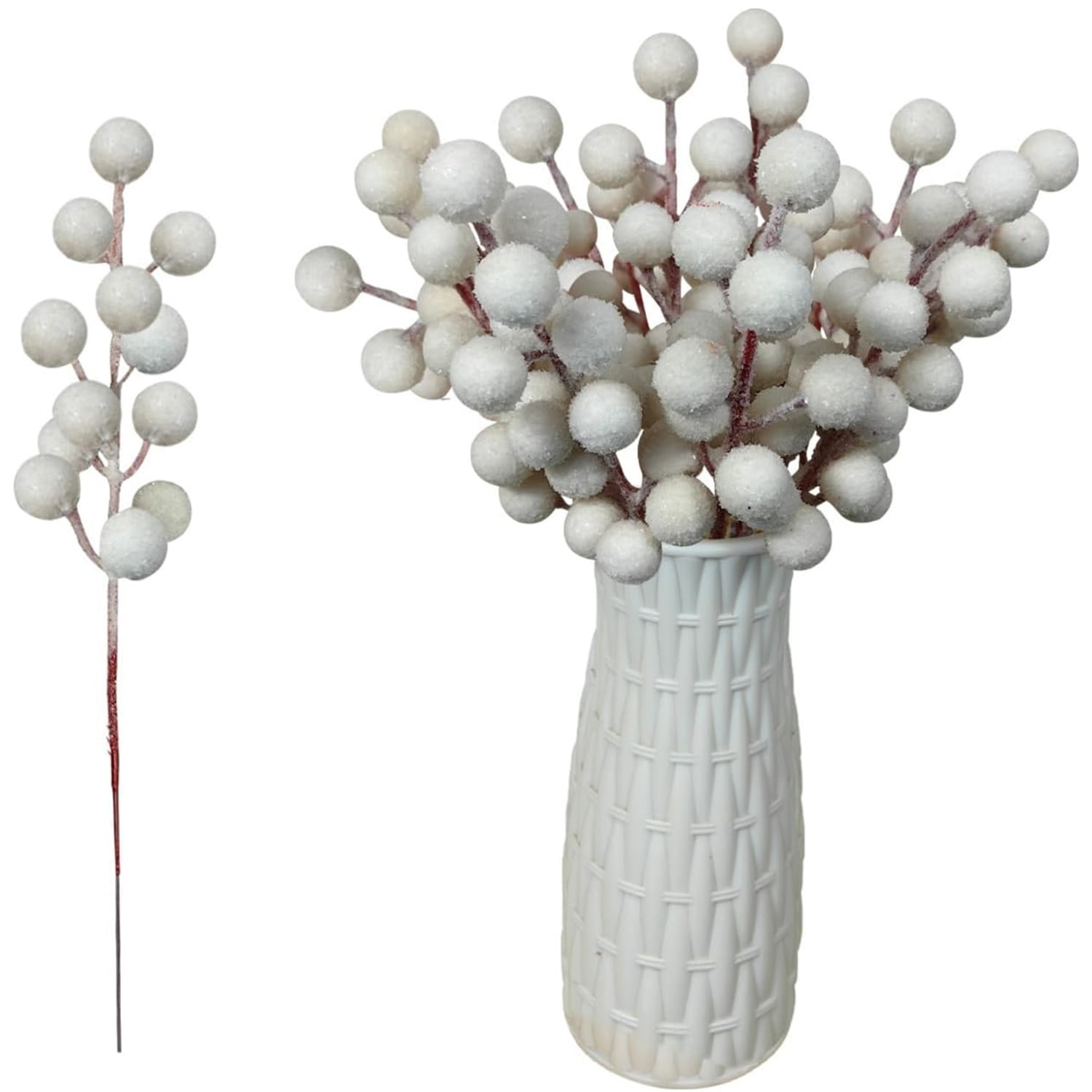 Topboutique Artificial Snow Berry,24 Pcs Christmas Berry Picks with ...