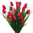 thumbnail image 1 of Topboutique Artificial Tulip Flowers,16'' Fake Silk Tulips Bouquet,5 Heads Tulips Artificial Flowers,Faux Spring Flowers,Realistic Flowers for Home Indoor Outdoor Floral Arrangements,Red,6 Bundles, 1 of 7