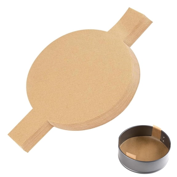 Topboutique Baking Parchment Paper 100 Pcs 9 inch Round Baking Parchment Liners with Lift Tabs Cake Pan Liners Non Stick Parchment Paper Sheets for Baking Cakes (Brown)