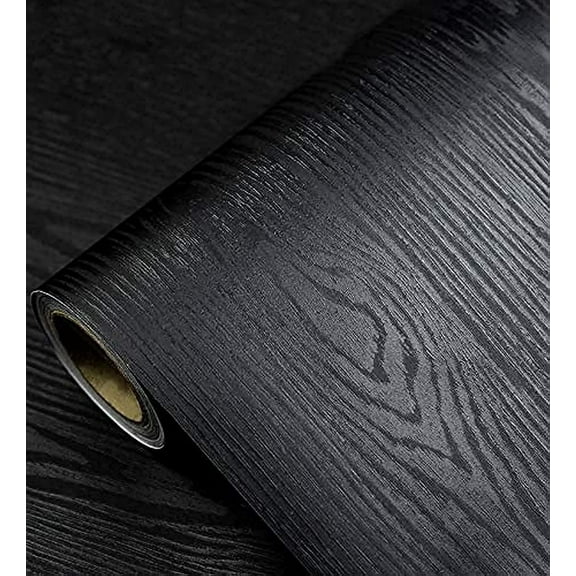 Topboutique Black, Self Adhesive Wood Wallpaper 15.7 118
