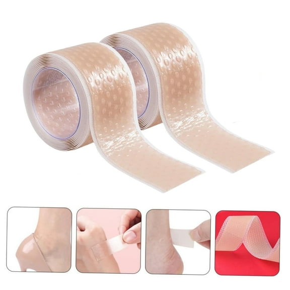 Topboutique Blister Bandages for Feet 2 Rolls Wear Resistant Heel Protector Tape Blister Prevention Blister Pads for Feet Heel Pads for Blisters Blister Cushion Bandage,Waterproof,39.4 in/Roll