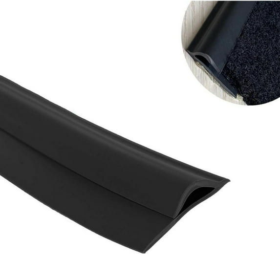 Topboutique Carpet Transition Strip 2m/6.6ft Flexible Carpet Edge Trim Rug Edge Protector Carpet Edge Trimming for Home Kitchen Doorway,Black