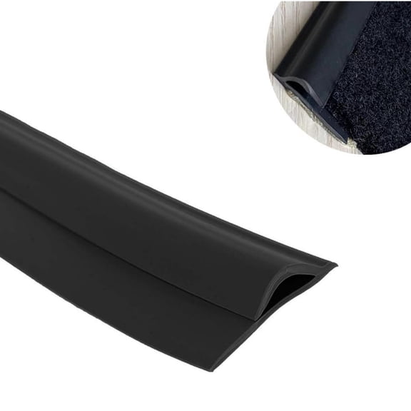 Topboutique Carpet Transition Strip 2m/6.6ft Flexible Carpet Edge Trim Rug Edge Protector Carpet Edge Trimming for Home Kitchen Doorway,Black