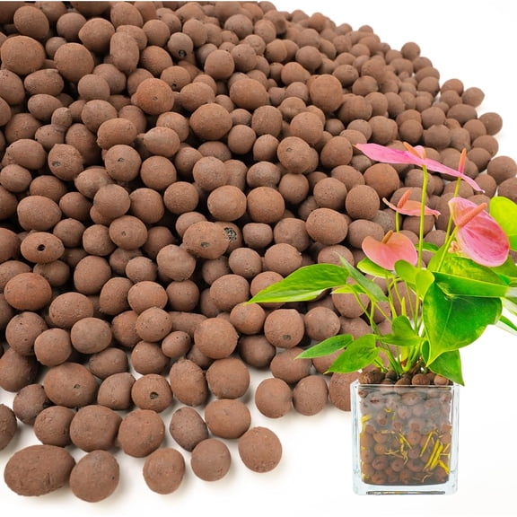Topboutique Clay Pebbles for Plants Natural Clay Pebbles Expanded Hydroponic Rocks Small Pebbles Clay for Plants Hydroponic Gardening Orchids Drainage, 0.66lb/300g, 0.3-0.55 in/8-14 mm