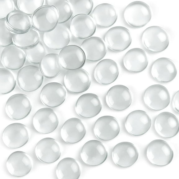 Topboutique Clear Flat Marbles Glass Gems Glass Marbles Decorative Glass Beads Candle Holder Stones Fountain Rocks for Vases Fillers Aquariums Crafts Decor,0.66lb/300g