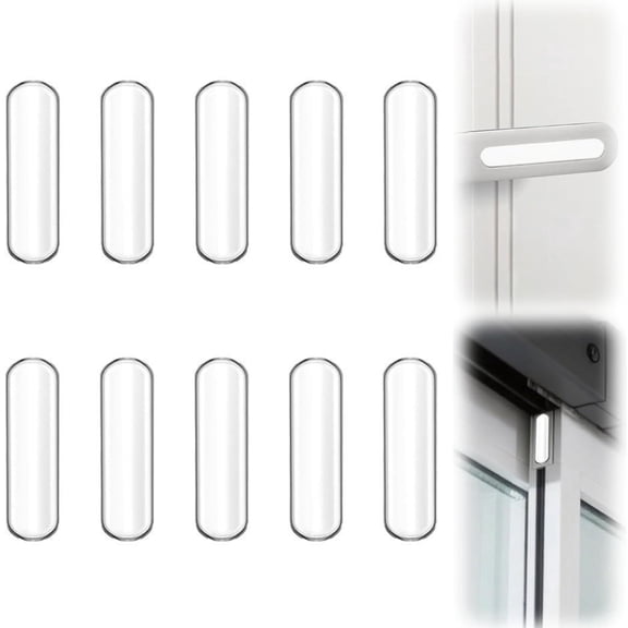 Topboutique Clear Silicone Cabinet Door Bumpers Silicone Furniture Bumpers Adhesive Bumper Strips Door Stoppers Stick Wall Protector Buffer Pads for Table Tops Toilet Cover, 10 Pcs 1.4 x 0.4 in