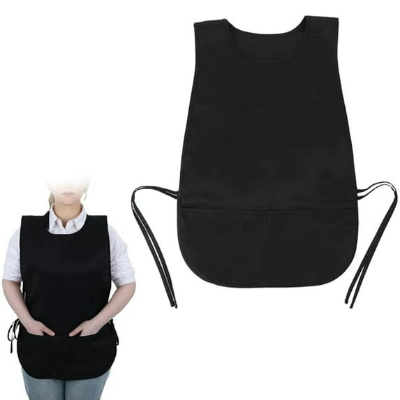Topboutique Cobbler Aprons,Universal Cobbler Apron with 2 Pockets,Hair Stylist Smocks Apron,Waiters Sleeveless Workwear Vest for Kitchen Cooking Cleaning Painting,Fast Drying,Black,1Pc