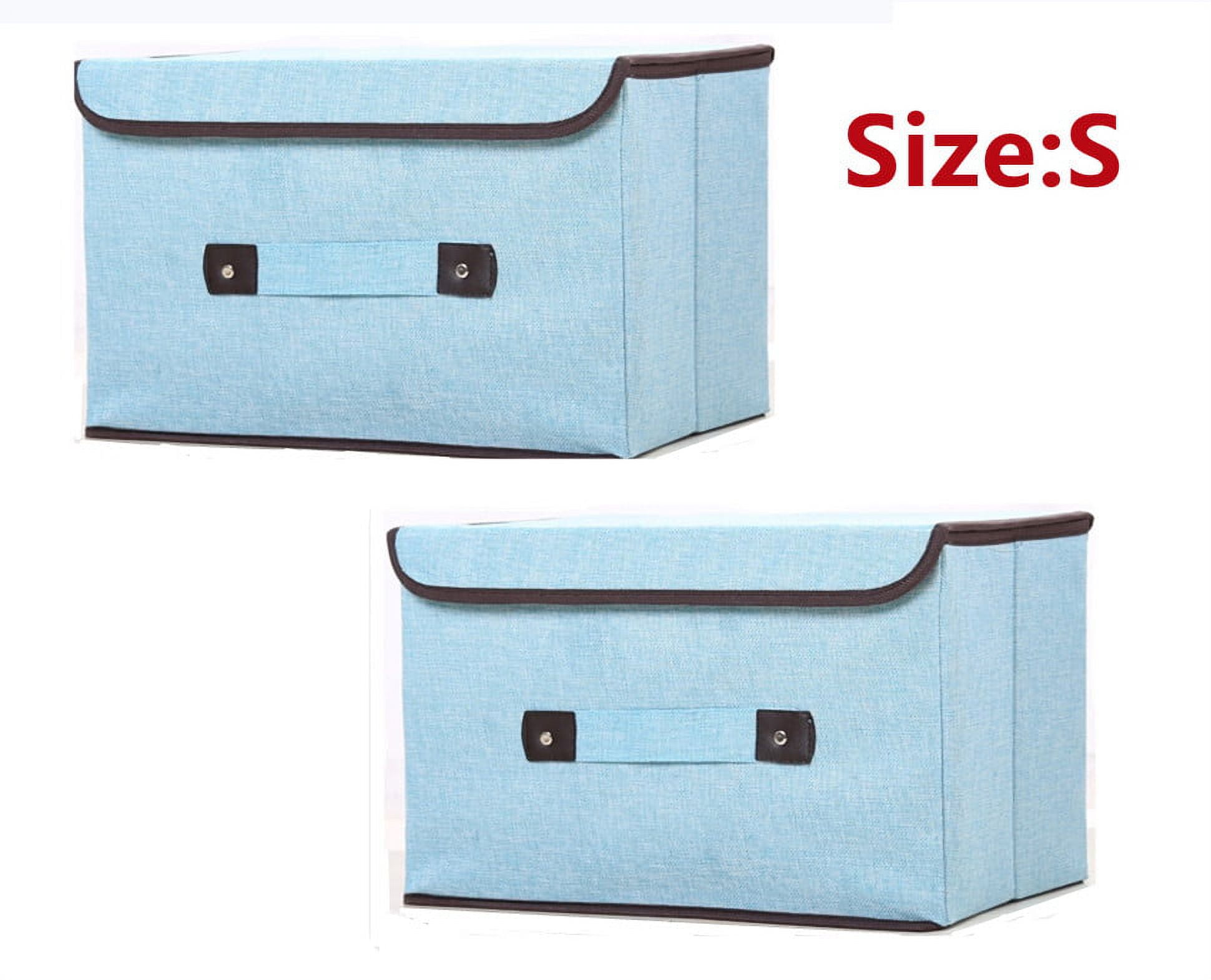 Topboutique Collapsible Storage Boxes with Lids，2 Pack Fabric Foldable