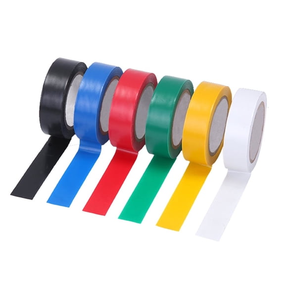 Topboutique Coloured Electrical Tape 6 Pcs Industrial Grade Electrical Tape Electric Tape for Electrical Wiring Home and Industrial Use-Waterproof,Self-Adhesive,Insulation-3/4 in x 33 ft,6 Pcs