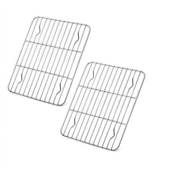 Topboutique Cooling Rack 2 Pack, Stainless Steel Baking Racks for Cooking Baking Roasting Grilling-Rectangle Size 8.6''*6.2"*0.6" 2 Pack,Christmas Gifts