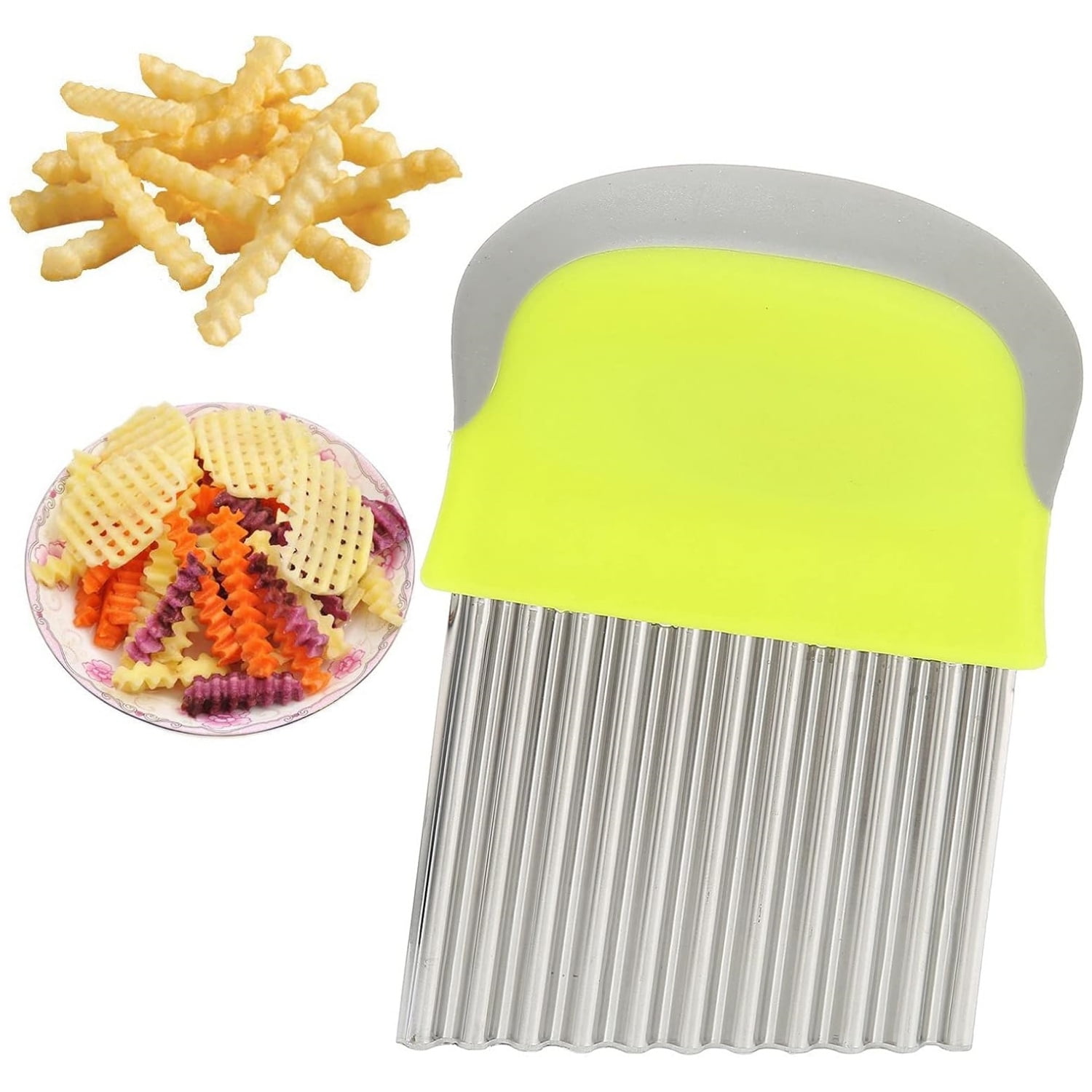 Topboutique Crinkle Cutter,Wavy Knife Potato Cutter,Stainless Steel