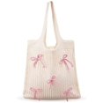 thumbnail image 1 of Topboutique Crochet Bags,Beach Bag,Mesh Tote Bag,Bowknot Crochet Bag,Hollow Out Knit Shoulder Handbags,Summer Hobo Bags,Casual Travel Totes Bag for Women,Pink, 1 of 8