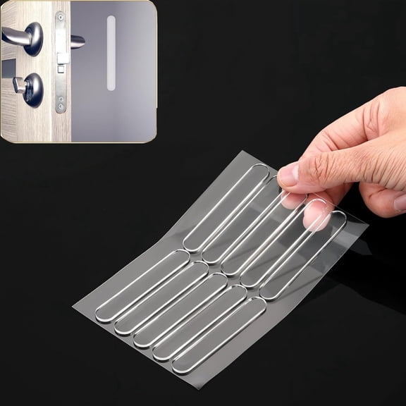 Topboutique Door Slam Silencer Cabinet Door Bumpers Clear Wall Bumpers Stopper Self Adhesive Furniture Bumper Silencing Pad Shock Absorption Silicone Protective Strip for Door Handle, 2.5 x 0.4 inch