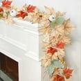 thumbnail image 1 of Topboutique Fall Garland,Fall Decor with Maple Leaves White Pumpkins Berry - 6 ft Artificial Autumn Hanging Vines,Thanksgiving Halloween and Christmas Decorations for Fireplace Mantel Porch Home, 1 of 7