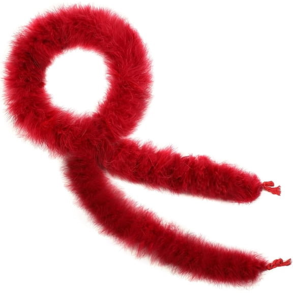Topboutique Feather Boas,Craft Feathers Scarf,Faux Marabou Feather Boa,Red Feathers Garland Fur Boas for DIY Crafts Fine Fluffy Boa for Christmas Wedding Party Decoration,2 Yard(6.6 ft)