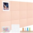 thumbnail image 1 of Topboutique Felt Cork Board Tiles 12 Pack 12'' Square Bulletin Board Pin Board Large Alternative Felt Wall Tiles with Pushpins for Office School Home Wall Decor Stickers Memos Photos Display,Pink, 1 of 7