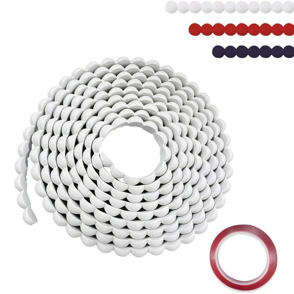 Topboutique Flexible Molding Trim,10 ft/3 m Bead Pearl DIY Wall Trim,Decorative Molding Trim for Border Cabinet Picture Frame Ceiling Cabinet & TV Edge Decor (White, 10 ft /15 mm)