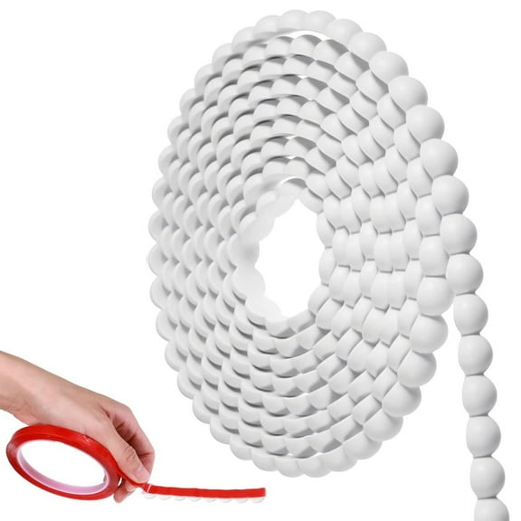 Topboutique Flexible Molding Trim 10 ft Pearl Bead Wall Trim Stick Molding Trim Decorative Molding Border DIY Wall Trim Molding Strips for Bathroom Mirror Frames Wall TV Cabinet Decor,White Edge