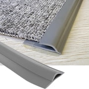 Topboutique Floor Transition Strip 6.6ft/2m Carpet Edge Trim Strip PVC Rubber Rug Gripper Tape Flexible Carpet Edge Trim Strip Transition Strip Cover Height Within 6mm,for Home,Gray