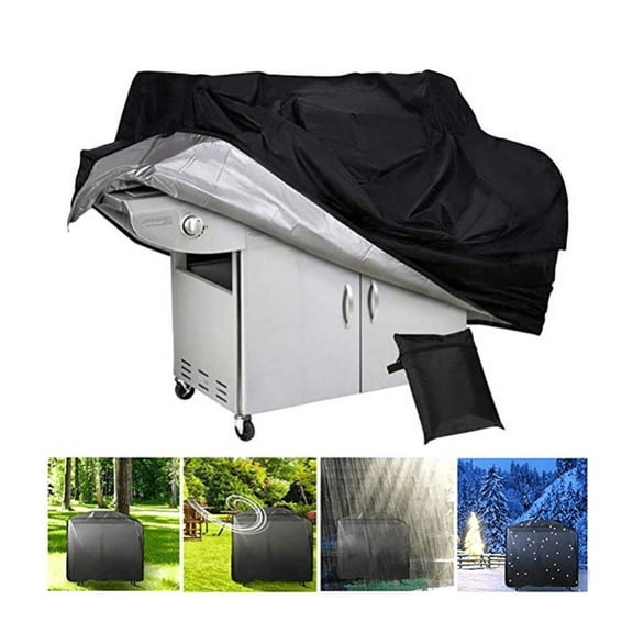 Topboutique Gas Grill Cover, BBQ Covers - Heavy Duty Waterproof Protective Liner 67 Inch for Barbecue Burner, Outdoor Backyard Accessories w/Storage Bag, Dustproof Tear-Resistant Anti-UV, Black