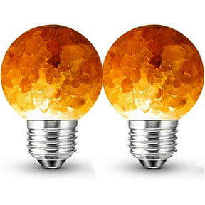 Topboutique Glow LED Light Bulb Salt Bulb Light Salt Lamp LED Light Bulbs E26 Salt Rock Stress Relief Bulbs Non-dimmable for Bedroom, Decor, Sleep Light, 4W 120V,2 Pack