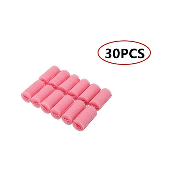 Topboutique Hair Rollers, 30 pcs Soft Sponge Hair Roller Foam Styling Hair Curler Home DIY Curling Tool(2.5CM,Pink)