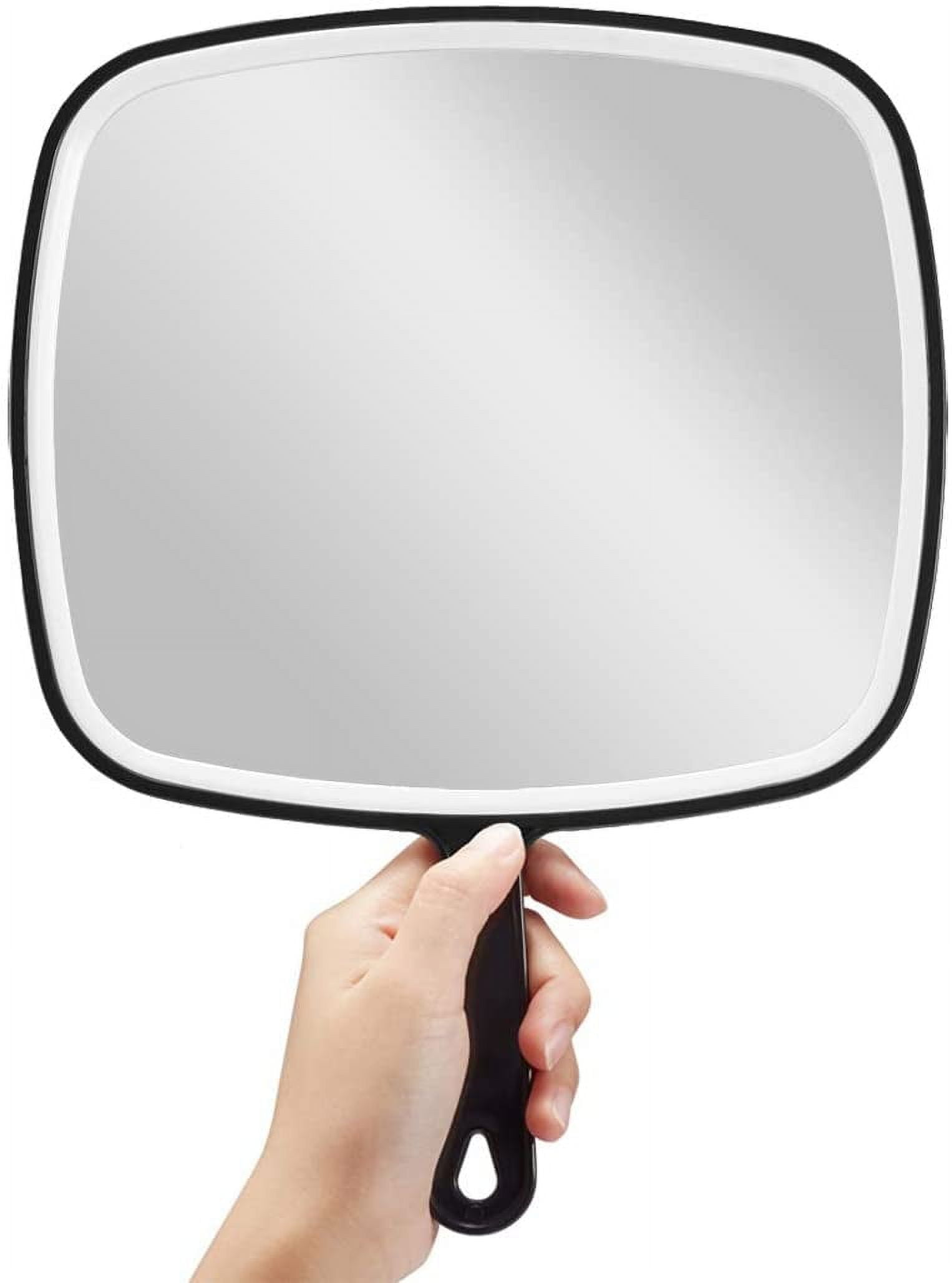 Topboutique Hand Mirror  Salon Hairdresser Hand Held Mirror  for Hairdressing and Beauty  for Professional Barbers and Hairdressers  Black  Square  XL