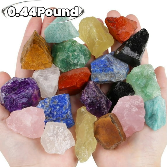 Topboutique Healing Crystals Bulk Rough Stones Set Natural Stones Crystal Rough Crystal Stones Gemstones Rocks for Reiki Healing Fountain Rocks Polishing Tumbling,200g/0.44 lb