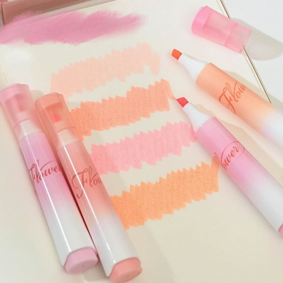 Highlighters,4 Pcs Single Head Highlighter,Pens No Bleed,Dry Fast,Topboutique Highlighter Marker Pen,Highlighter Marker for Christmas Gifts,Assorted Colors