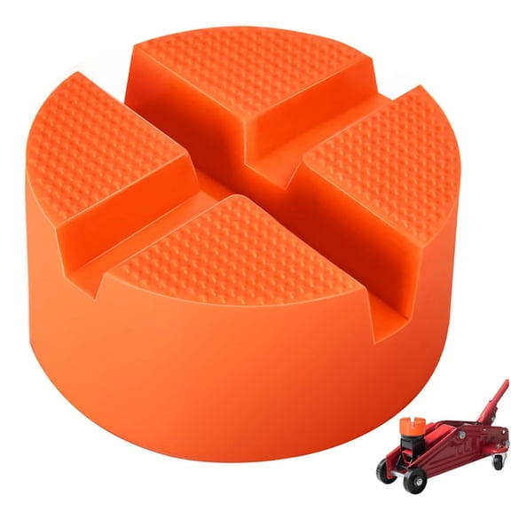 Topboutique Labor Saving Arm Jack Pad Adapter Floor Jack Rubber Pad Universal Jack Pad Adapter Jack Stand Rubber Pinch X-Grooves Pinch Weld Jack Pad Flat Top Jack Adapters, 3.9 x 3.9 x 1.8 in, Orange