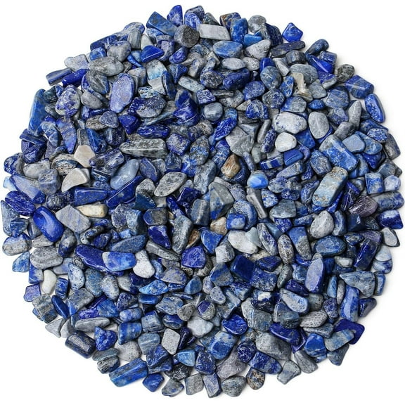 Topboutique Lapis Lazuli Crystals Chips Stone Gravel Bulk 0.66 lb/300 g Quartz Stone Crushed Rocks Pieces Irregular Shaped Tumbled Gemstone for Fish Tank Pebbles Vase Filler Decor,Healing Crystal