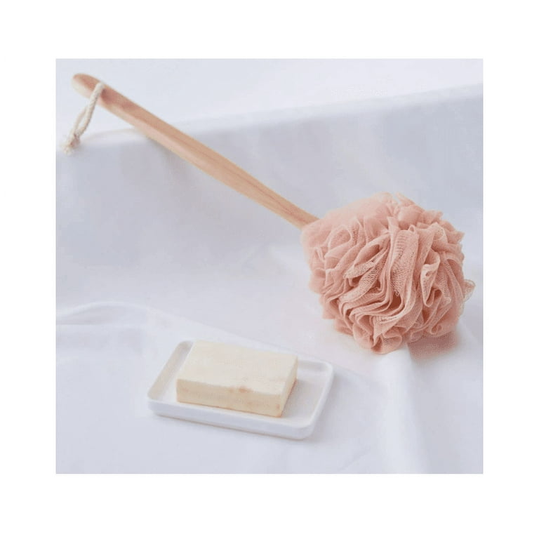 Wood Handle Stick Shower Loofah Exfoliating Sponge Bath Body Back Scrub Washer Wood Handle Stick Shower Loofah Exfoliating Sponge Bath Body Back Scrub Washer
