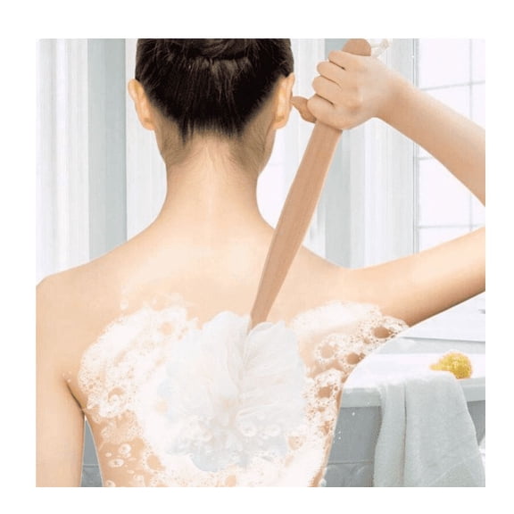 Topboutique Loofah Sponge Back Scrubber Long Handled Exfoliating Spa Bath Shower Body Brush