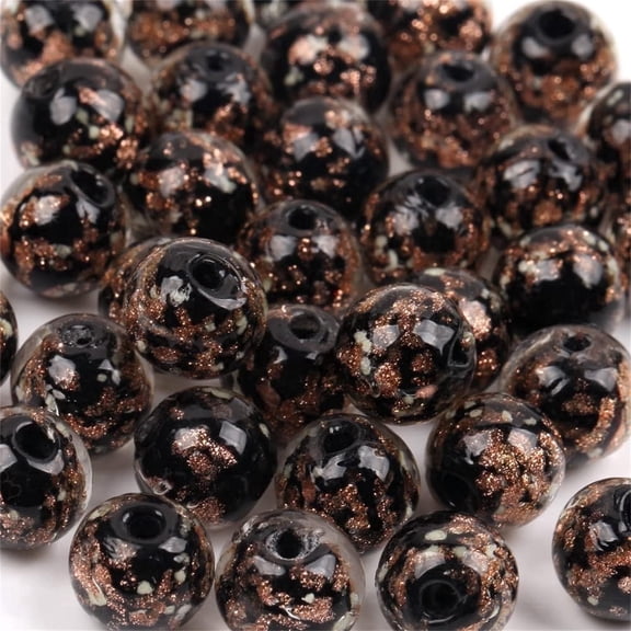 Topboutique Luminous Glass Beads 100 Pcs 8mm Luminous Glass Beads Round Loose Spacer Ball Beads Glow in The Dark Glass Beads for Jewelry Making DIY Craft Bracelet Earring,Black