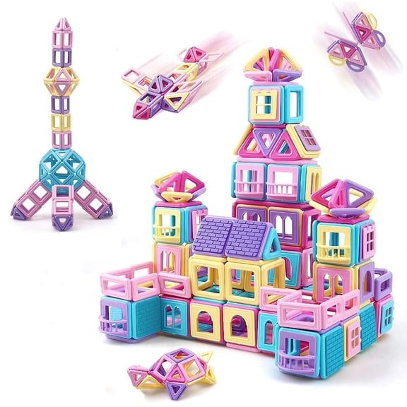 Topboutique Magnetic Building Blocks Educational Magnet Blocks Educational Construction Toys Magnetic Blocks Creative Learning and Development Toys for Boys and Girls,58 Pcs