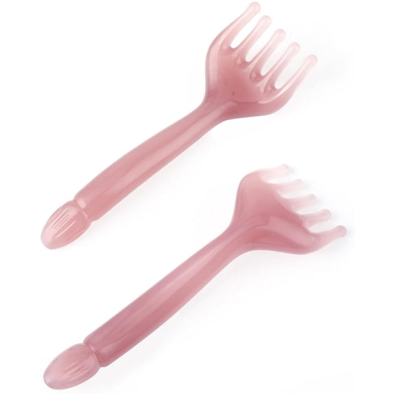 Topboutique Massage Comb, 2 Pcs Gua Sha Scraping Scalp Comb, 5 Tooth Hair Scalp Massage Comb, Multi-Functional Handheld Head Massage Tool, Meridians and Body Massage Tool, Pink