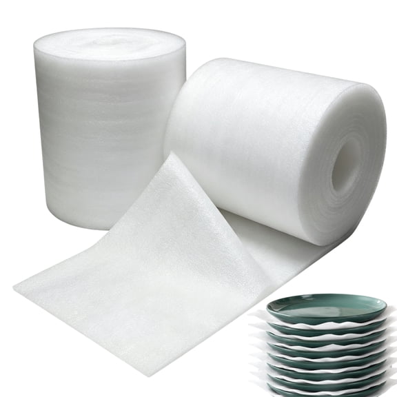 Topboutique Moving Foam Wrap Roll Packing Foam Rolls Cushion Packing Sheet Protective Foam for Moving Shipping Dishes Plates, Glassware Furniture Storage Wrapping 11.8 in X 98.4 ft(Thickness: 0.04")