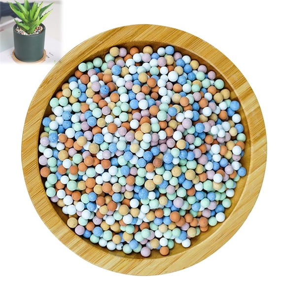 Topboutique Natural Clay Pebbles 3-5mm Gardening Ceramsites Growing Succulents Orchids Media Multicolor Cultivation Soil Stone for Indoor Plants,Drainage Water,Purification,Decor 0.8 Lbs