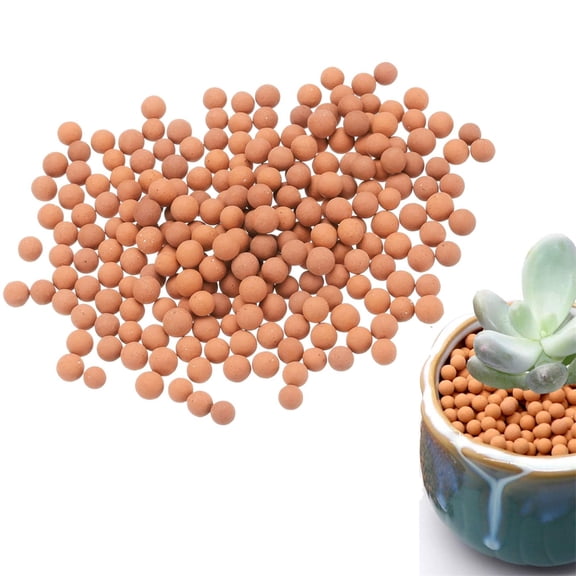 Topboutique Natural Clay Pebbles 3-5mm Gardening Ceramsites Growing Succulents Orchids Media Red Cultivation Soil Stone for Indoor Plants,Drainage Water,Purification,Decoration 0.8 Lbs