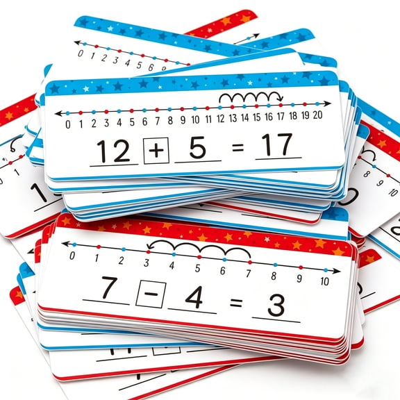 Topboutique Number Line Dry Erase White Board 20 Pack Double Sided Math Manipulatives Board Addition and Subtraction Flash Card for Learning,Writable and Erasable