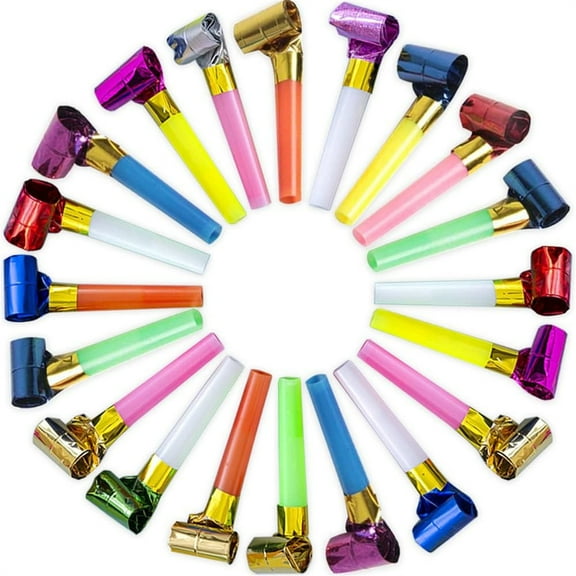 Topboutique Party Blower Noisemakers Blowouts Whistles 75 Pcs Party Squawkers Noise Maker Funny Party Blowouts Blowers Party Horns Noisemakers, Birthday Blow Horns Party Whistles