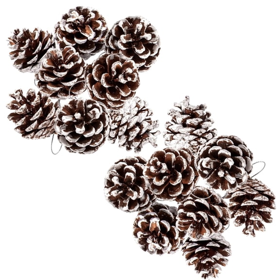 Topboutique Pine Cones Bulk,Christmas Pinecones Decorations,Rustic Pine Cones Ornaments with String for Xmas Thanksgiving Fall Party Craft,Winter Decorations with String,18 Pcs