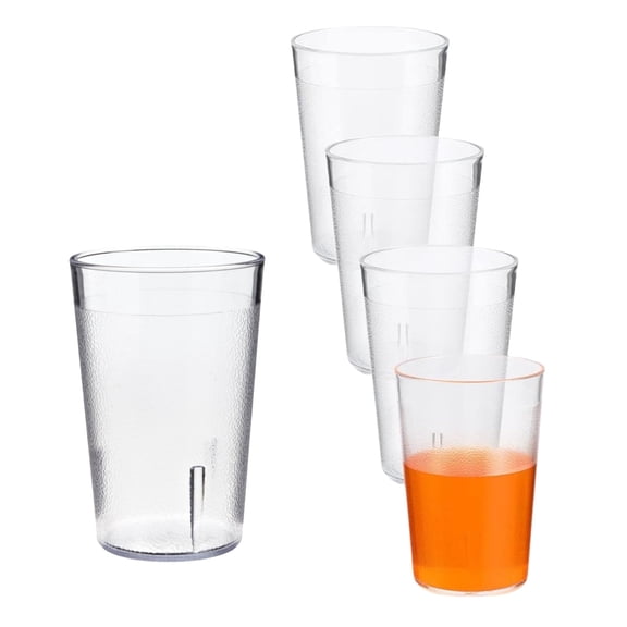 Topboutique Plastic Cup,8 oz/250 ml Plastic Tumblers,Acrylic Drinking Cups,Reusable Plastic Glasses Unbreakable Tumbler for Kitchen Restaurant Office Beverage,5 Pcs Clear
