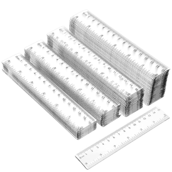 Topboutique Plastic Rulers 20 Pcs Flexible Straight Rulers Clear Rulers Bulk 6 inch/15 cm Rulers Transparent Ruler with Centimeters and Inches for Office Supplies