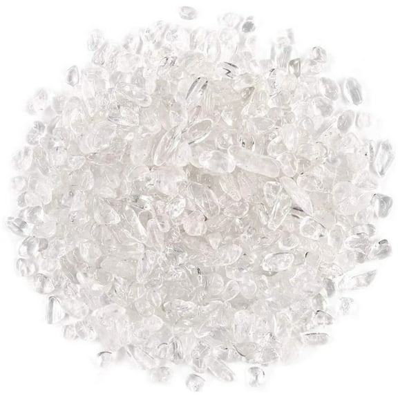 Topboutique Quartz Crystal,Quartz Stones Tumbled Chips Stone,Crushed Crystal Rocks,Irregular Shaped Healing Stones,Decorative Crystal for Vase Filler Aquarium Plants Jewelry Making,0.66 lb,White