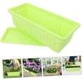 thumbnail image 1 of Topboutique Rectangular Window Box Planter,Plastic Vegetable Flower Planters Boxes with Trays for Windowsill,Indoor Outdoor Flower Pots for Garden,Patio,Home Decor,Green,17 inch,5 Pcs, 1 of 8
